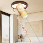 Lambswool Duster with Extendable Handle up to 88.58 in, Natural Feather Dusters Long Pole Stainless Steel, Fluffy Feather Duster for Cleaning High Floor Ceiling Fans, Window Blinds Shelves, Furniture - Image 3
