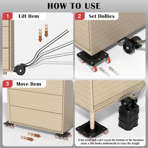 ONEON Heavy Duty Furniture Movers with Wheels & Lifter (5 SGL Wheels) - Image 5
