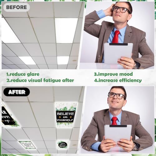 8Pcs Classroom Fluorescent Light Cover,2x4 FT Eucalyptus Leaf Inspirational - Image 5