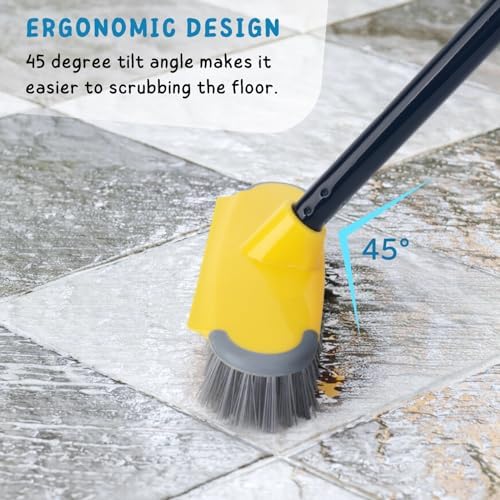 Deck Brush with Long Handle, 50'' Floor Scrub Broom for Shower, Patio - Image 4