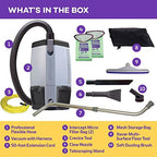 ProTeam Vacuum Backpack, ProVac FS 6 Commercial Backpack Vacuum Cleaner with HEPA Media Filtration and Small Business Kit, 6 Quart, Corded - Image 3