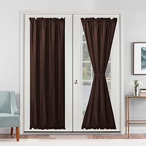 Hiasan French Door Curtains Privacy, Chocolate, 24W x 72L, 1 Panel by Hiasan