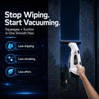 Window Vacuum Squeegee with Long Handle, Cordless Window Vacuum Cleaner, Electric Window Cleaner and Shower Glass Cleaner for Mirrors, High Windows, Tiles, Car Windows, 3000Pa, Type-C(Black) - Image 6