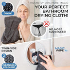 MagicWipe® Bathroom Drying Cloth, 1-40 x 60 cm & 2-30 x 40 Microfibre Cleaning Cloth - Streak & Lint Free Cloth, Premium Quality Drying Towel for Bathrooms, Kitchen, Mirrors (3, Multiplesize Black) - Image 5