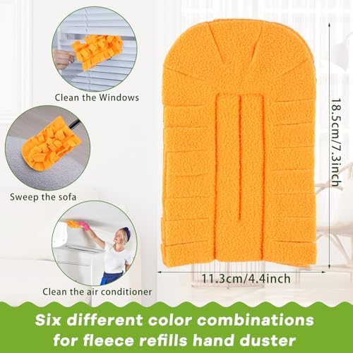 12 Pcs Reusable Duster Refills Washable Pads, Orange - Image 2