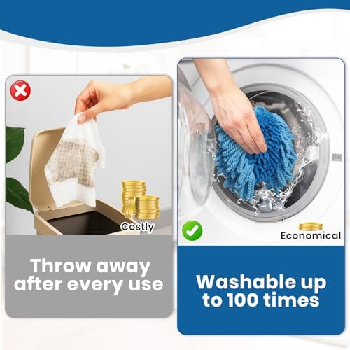 19 Inch Dust Mops for Floor Cleaning with 2 Mop Refill Pads Floor Duster with 58” Long Handle Microfiber Sweeper for Hardwood Tile Baseboard - Image 3