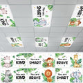 6 Pcs Fluorescent Light Covers with 60 Magnets Decorative for Classroom Ceiling Lights 4 x 2 Feet Magnetic Light Cover Filter Easy Install for Office Hospital Home Ceiling Supplies (Jungle Animals) by Wiooffen