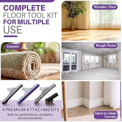 14" Vacuum Floor Brush & 3" Round Dusting Brush with 1 1/2" Reducer Hard Floor Tool Replacement Kit Compatible with ProTeam 101446 Backpack Vacuum, Compatible with Hoover C2401(Horsehair) - Image 6