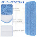 Replacement Microfiber Pad Fit for Rubbermaid Commercial 18 Inch and 17 Inch Mop - 10 Pack Wet & Dry Commercial Cleaning Reusable Refills Fit for Any Microfiber Flat Mop 18" 17" - Trapezium - Image 2