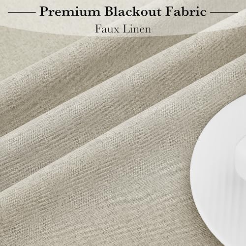 RYB HOME 100% Blackout Curtains for French Door, Privacy Lightweighted Door Window Curtains Thermal Insulated for Kitchen Living Room Easy to Install Blinds, W30 x L80 inch, 1 Pc, Sand - Image 5