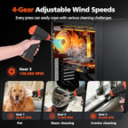 15-in-1 Electric Compressed Air Duster, 110000RPM Cordless Portable Air Blower Mini Powerful Jet Dry Blower 4 Adjustable Speeds Levels Rechargeable for Keyboard, PC, Car, Camera - Image 2