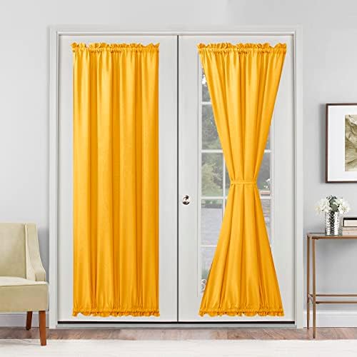 Hiasan French Door Curtains Privacy, Golden Orange, 24W x 72L, 1 Panel by Hiasan