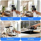 Window Vacuum Squeegee Cordless, Electric Window Cleaner with 2000Pa Suction, 280mm Wide Blade, 150ml Tank for Shower Glass, Mirrors, Tiles & Car Windows - Image 5