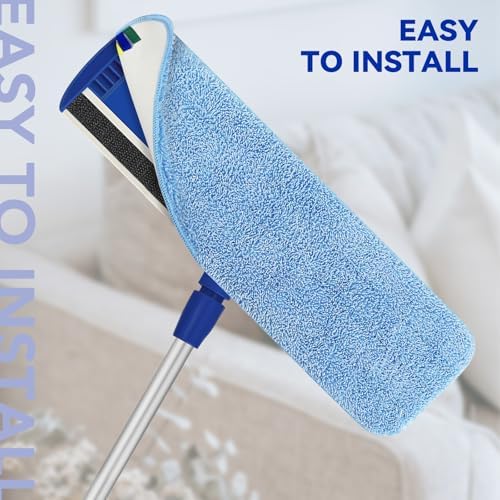 Replacement Microfiber Pad Fit for Rubbermaid Commercial 18 Inch Mop Head - 10 Pack Update Wrapping Wet & Dry Commercial Cleaning Reusable Refills Fit for Any Microfiber Flat Mop System 18" - Image 5
