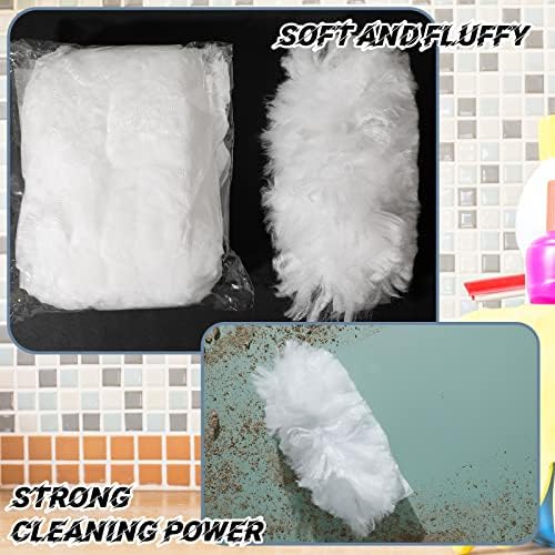 Vesici 100 Pcs Duster Refills Compatible with Swiffer Dusters Bulk Disposable Replacement Thickened with 1 Handle Heavy Duty for Cleaning, Office (White) - Image 5