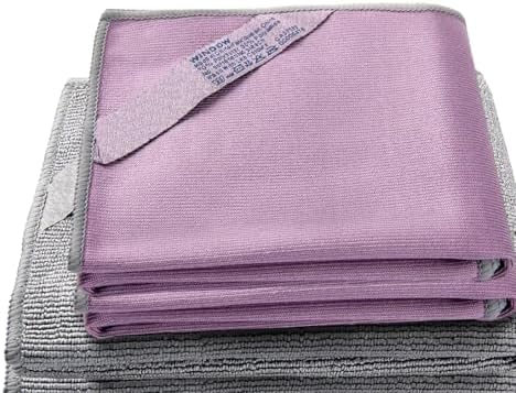 Longmann Set of 2 NΘrwex Basic Package Window Cleaning Cloth and Enviro Cloth Glass Cloth, Cleaning Cloth, Streaks Scratches Free (2 Purple and 2 Grey) by Longmann