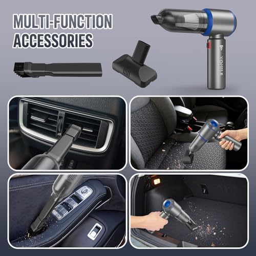 Compressed air Duster, Yomile 2 in 1 180000RPM Cordless Air Duster with Mini Car Vacuum, 9000mAh Battery Dust Blower for Keyboard Cleaner,Rechargeable Air Blower AIC Can for Office Computers - Image 6