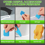 5 in 1 Silicone Caulking Tool Kit, Caulk Remover Tool with Stainless Steel Head,Caulk Finishing Tool with Different Angles,Grout Removal Tool for Kitchen Sink Washroom Bathroom Toilet Caulking (White) - Image 6