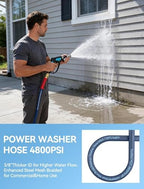 Pressure Washer Hose 3/8'' Non Marking 4800PSI No Kink Commercial Hose - Image 4