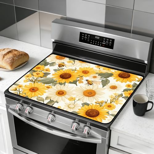 Stove Top Cover,28.5"L x 20.41"W,Heat Resistant Cooktop Protector Mat by seewan
