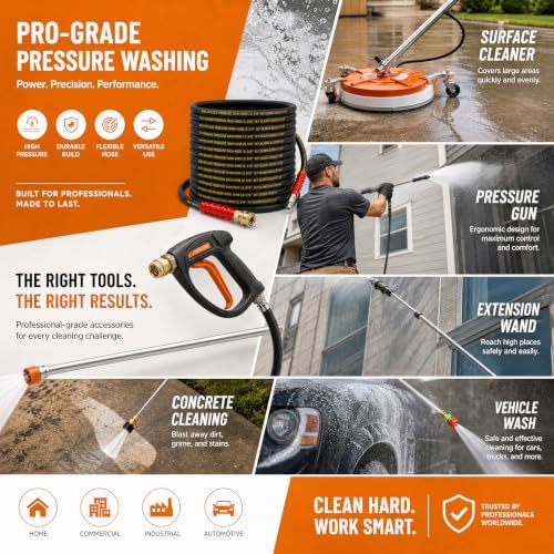 LIULO TOOL 100 FT Pressure Washer Hose with 3/8" Quick Connect, 4000 PSI Kink Resistant High Tensile Wire Power Washer Hose - Image 5