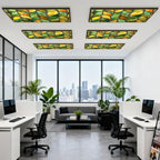 6 Pcs Fluorescent Light Covers for Ceiling Lights Stained glass seamless texture leaf for window colored glass 3d Magnetic Decorative Shade Filters 4x2 ft for Classroom Office Hospital Decor - Image 6