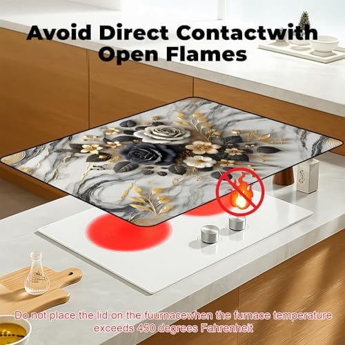 Stove Top Cover for Glass Electric Stove (rose, 30" x 21") - Image 3