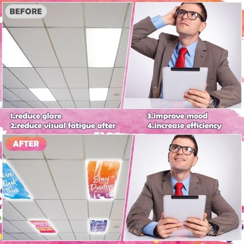8Pcs Classroom Inspirational Fluorescent Light Covers,2x4 FT Watercolor - Image 5