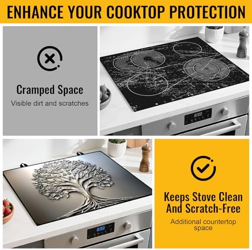 NYZE Tree of Life Silicone Stove Top Cover 28 x 20 Inch Decorative - Image 5