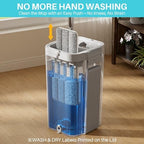 JOYMOOP Flat Mop System, 8L Mop and Bucket Set with Extension Handle, White, Large Capacity Floor Cleaning Mop for Household & Commercial Use, Includes 5 Microfiber Pads for Wet & Dry Cleaning - Image 2