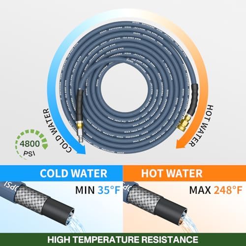 3/8’’ Pressure Washer Hose and Gun, 30’’ Extension Washer Wand - Image 3