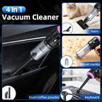 Sycoodeal Handheld Car Vacuum Cleaner, 25000PA Strong Cyclonic Suction Portable Mini Vacuum Cordless with Digital Display Lightweight Handheld for Pet Hair, Car, Home, Office, Kitchen(Purple) - Image 4