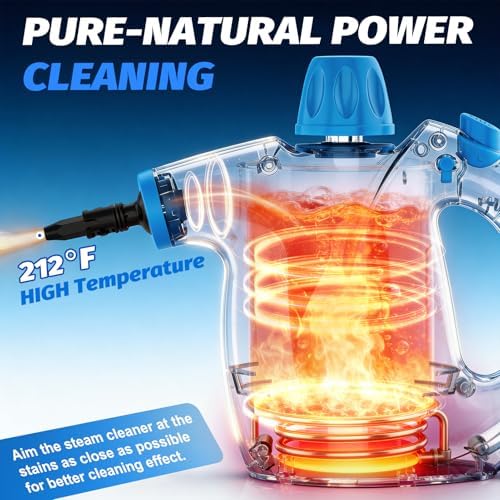 KIATO Handheld Steam Cleaner Pressurized for Home Cleaning, Grey, SC23 - Image 3