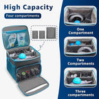 Carry Bag for Bissell SteamShot Steam 39N7V/39N7A Cleaner, Handheld Steam Cleaner attachments, Adjustable Compartments Large Storage Bag for bissell steamshot accessories, Bag Only (Gray & Blue) - Image 3