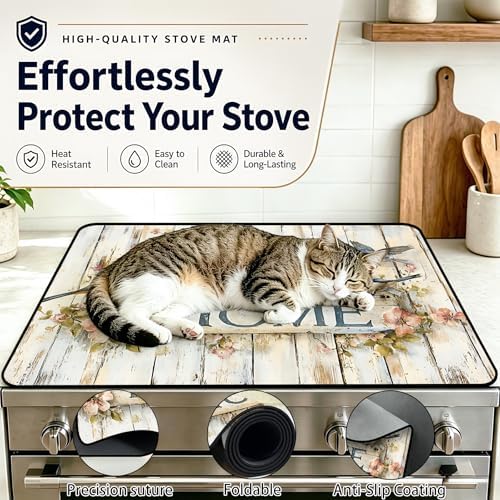 Stove Top Cover,28.5"L x 20.6"W,Heat Resistant Cooktop Protector Mat - Image 5