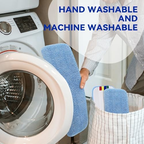 Replacement Microfiber Pad Fit for Rubbermaid Commercial 18 Inch Mop Head - 10 Pack Update Wrapping Wet & Dry Commercial Cleaning Reusable Refills Fit for Any Microfiber Flat Mop System 18" - Image 4