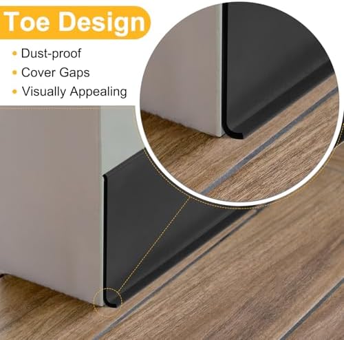 HARFINGTON 60ft x 5" Baseboard Trim Peel and Stick Wall Flexible Molding Trims, Self Adhesive PVC Cove Base Baseboards for Walls Corner, Black - Image 4