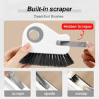 2 in 1 Groove Cleaning Brush, 2025 New Window Track Cleaning Tools, Multifunctional Bristle Crevice Brush with Hidden Scraper for Sliding Door Track Window Seal (Gray 1pc) - Image 4
