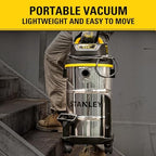 STANLEY Wet Dry Vacuum 5 Gallon with 4 HP Powerful Motor Suction,Stainless Steel Shop Vacuum Portable Wet Dry Vac for Jobsite, Workshop, Garage, Basement SL18130 - Image 2
