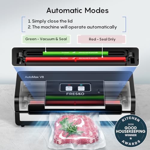 FRESKO Automatic 95Kpa Food Vacuum Sealer Machine, Auto Dry-Wet Detection - Image 2