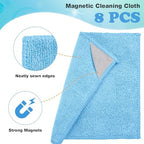 Magnetic Microfiber Cleaning Cloth, Blue, Grey, Black, 10 x 10 Inch, 8 Pcs - Image 3