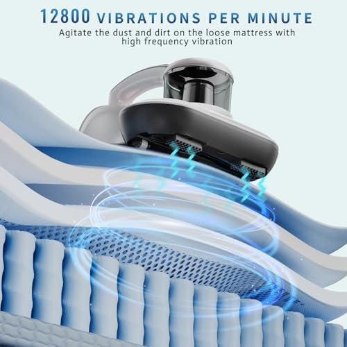 Hersven Mattress Vacuum Cleaner, Handheld UV Bed Vacuum Cleaner 16KPa & 12800 Vibrations Per/Min Upgraded Effectively Clean Up Bed, Pillows, Cloth Sofas, Carpets and Ther Fabric Surfaces - Image 3