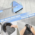 NEWE Wall Washer Mop with 80 Inch Long Handle, Wall and Ceiling Cleaner, 180° Folding Wall Scrubber with Long Handle, Triangle Baseboard Scrubber, 4 Chenille Duster & 2 Microfiber Pads - Image 6