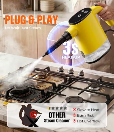 Handheld Steam Cleaner, 3S Fast Heat, 650mL Water Tank, Adjustable Steam - Image 2
