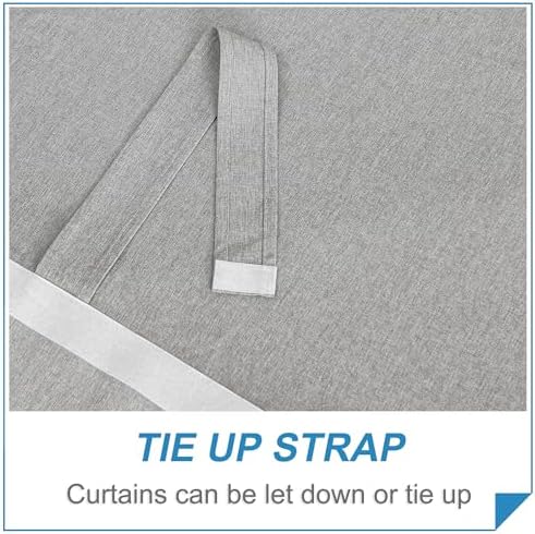 RYB HOME Linen Blended French Door Window Curtains, Glass Door Blinds - Image 4
