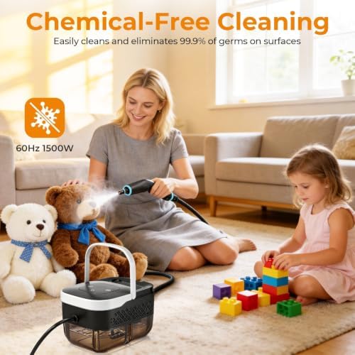BEAMNOVA 1.25L Steam Cleaner, Handheld Pressurized Car Steamer, White - Image 3