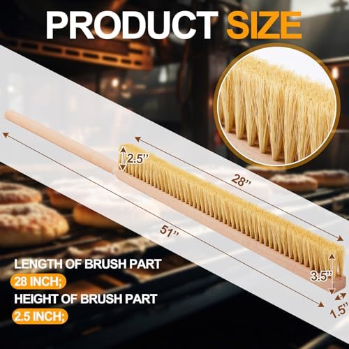 Maxdot 2 Pcs 51 Inch Giant Oven Brush Pizza Stone Brush with Long Handle for BBQ Grill Cleaning, Outdoor Oven Accessories - Image 3
