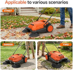 MAXLANDER 26-Inch Walk-Behind Floor Sweeper, Manual Push Cleaner with 6.3-Gallon Dust Container, Adjustable Folding Handle for Garage, Patio, Sidewalk & Yard - Image 6