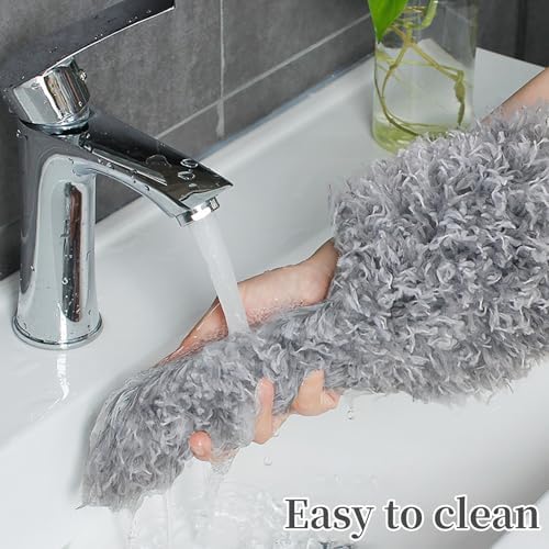 20FT Long Duster for High Ceilings, 3.4-14FT Cobweb Duster with Extension Pole, High Reach Duster Kit with Washable Head for Cleaning Ceiling Fans, Ceilings, Cobwebs - Image 7