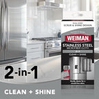 Weiman Microfiber Cloth for Stainless Steel, Safely Traps and Removes Dirt, Oil and Grime to Protect from Scratches 13.8" x 13.8" (Pack of 2) - Image 2